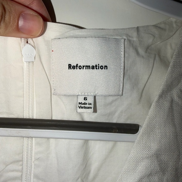 Reformation Sebastien White Linen Button-Up Dress - Picture 3 of 5